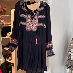 Free people boho flowy black dress